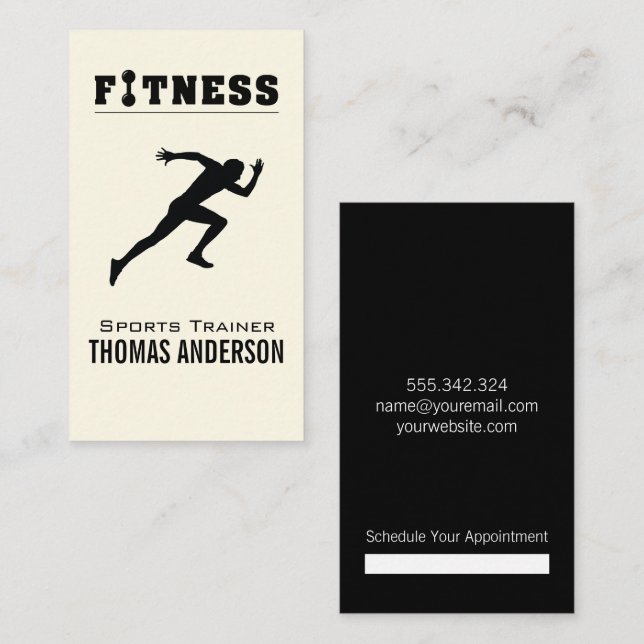 Tarjeta De Citas Logotipo de entrenador personal / Fitness (Anverso / Reverso)