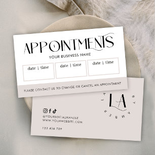 Tarjeta De Citas Logotipo de fuente Serif moderno Salón o Spa Marró