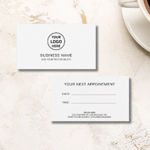Tarjeta De Citas Logotipo de Personalizado moderno White Profession