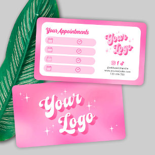 Tarjeta De Citas Logotipo de salón de belleza de pestañas con maqui