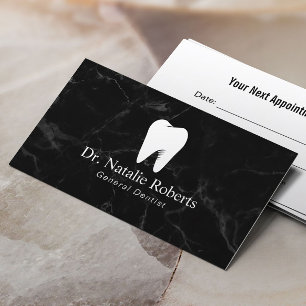 Tarjeta De Citas Logotipo dental de cuidado dental Dentista de márm