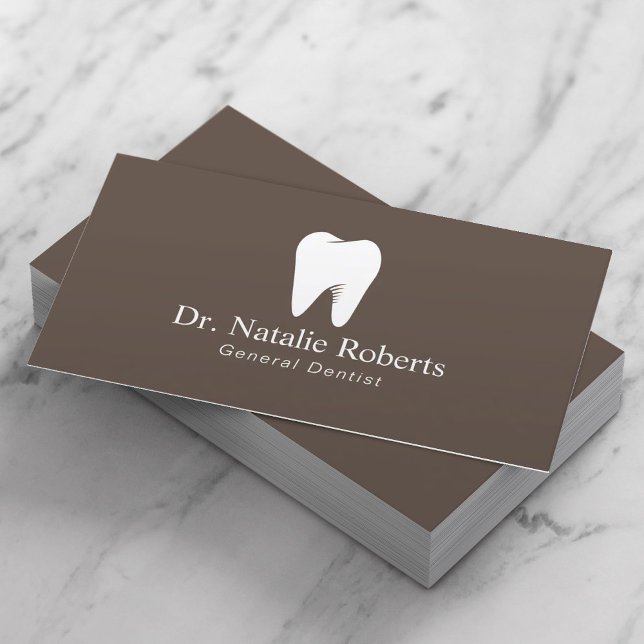 Tarjeta De Citas Logotipo dental de cuidado dental Dentista marrón  (Subido por el creador)