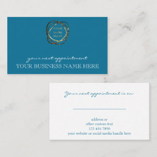 Tarjeta De Citas Logotipo empresarial turquesa acuático elegante   