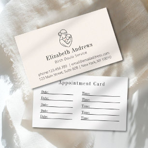 Tarjeta De Citas Logotipo minimalista de la Dula de Nacimientos: Em