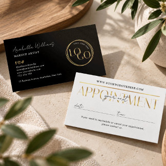 Tarjeta De Citas Logotipo moderno de belleza de salón de belleza y