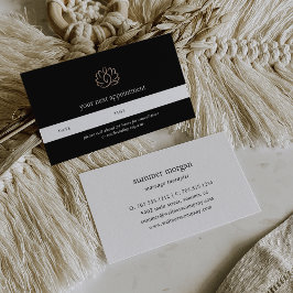 Tarjeta De Citas Logotipo Rosa Gold Lotus | Wellness Massage Spa