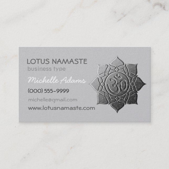 Tarjeta De Citas Lotus Namaste OM (Aum) (Anverso)