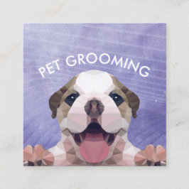 Tarjeta De Citas Low Poly Dog Pet Care Grooming Bathing