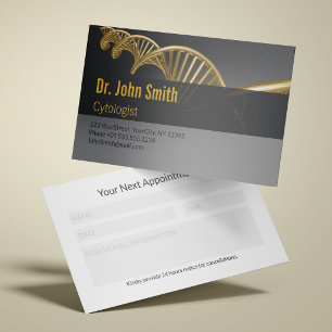 Tarjeta De Citas Lujo Médico Profesional Cadena de ADN de Oro