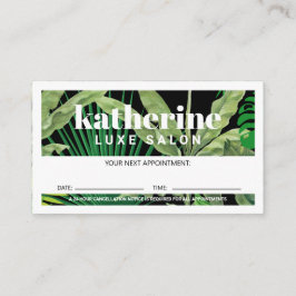Tarjeta De Citas Lujoso Tropical Moderno Boutique & Salon Black
