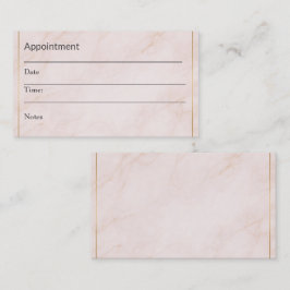 Tarjeta De Citas Luxury Appointment Reminder Card – Blush Marble