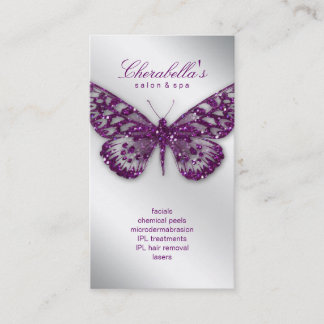 Tarjeta De Citas Luz de la púrpura de la mariposa del salón de la