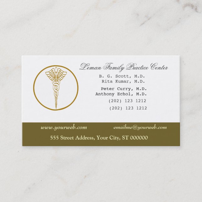 Tarjeta De Citas M.D. Médicos Oficina Médica y Nombramiento (Anverso)