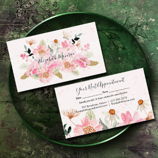 Tarjeta De Citas Madera de flores de jardín Hair Stylist Salon Make