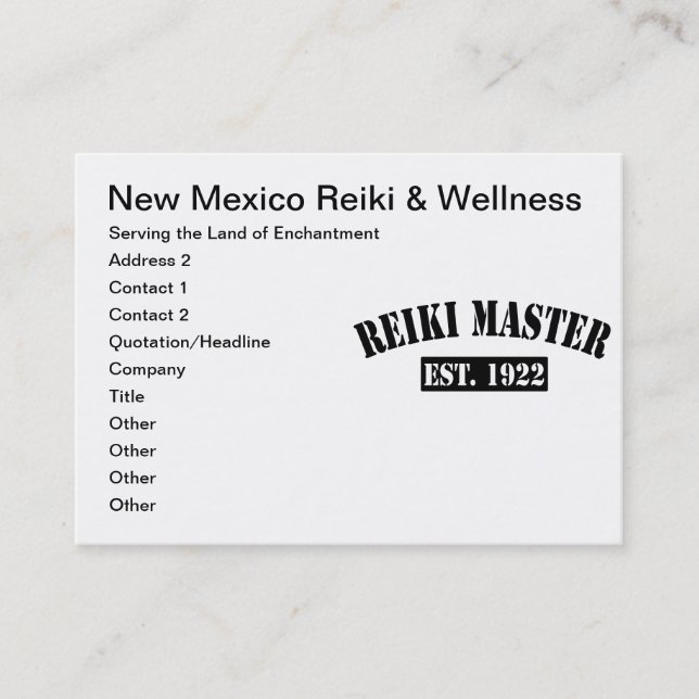 Tarjeta De Citas Maestro de Reiki (Anverso)