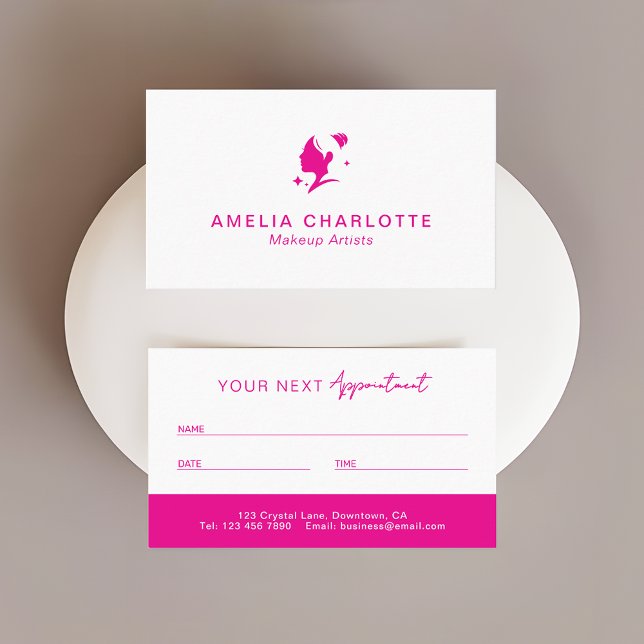 Tarjeta De Citas Makeup Artists Appointment Card | Cosmetologists (Subido por el creador)