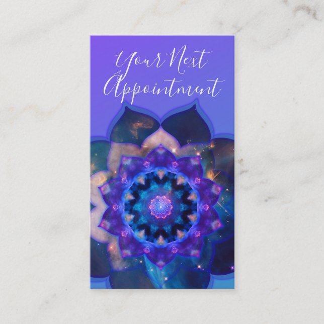 Tarjeta De Citas Mandalala de Loto Azul (Anverso)