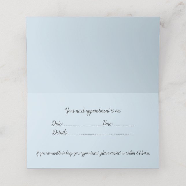 Tarjeta De Citas Manicurista Pedicurista Servicios de Salones de Cá (Interior desplegado)