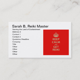 Tarjeta De Citas Mantén la calma y consigue Reiki
