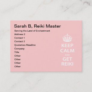 Tarjeta De Citas Mantenga tranquilo y consiga Reiki