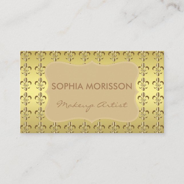 Tarjeta De Citas Maquillaje Nombramiento de Artista Monograma Fleur (Anverso)