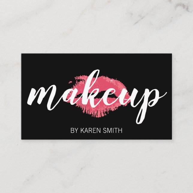 Tarjeta De Citas Maquillaje y Beso (Anverso)