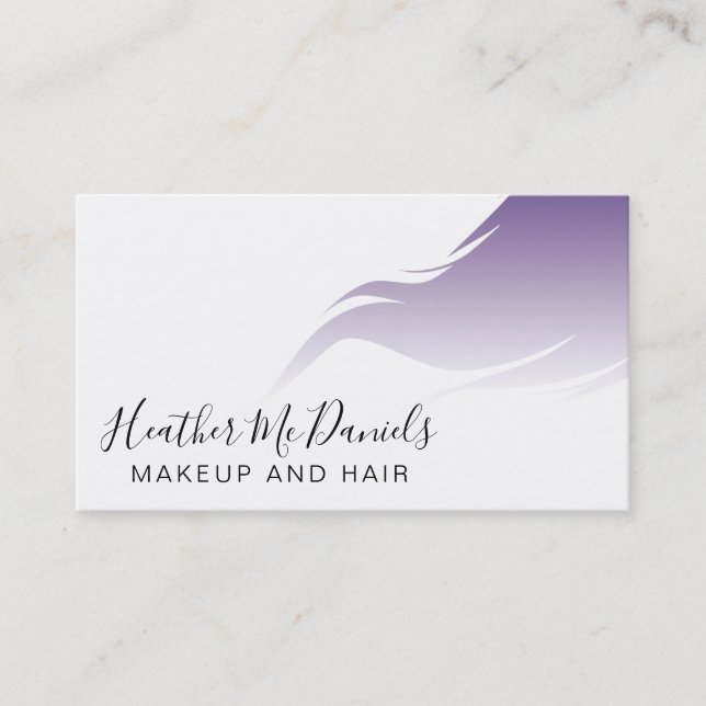 Tarjeta De Citas Maquinaria morada y salón de pelo (Anverso)