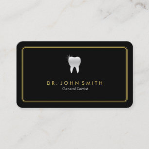 Tarjeta De Citas Marco redondeado dorado negro dental