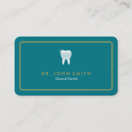 Tarjeta De Citas Marco redondeado dorado Turquoise Tooth Dental