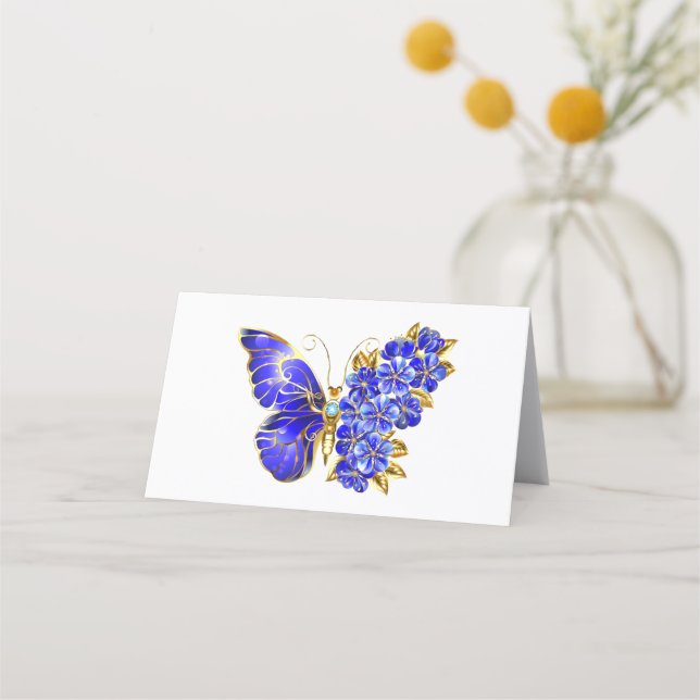 Tarjeta De Citas Mariposa Flor Zafiro (Anverso)