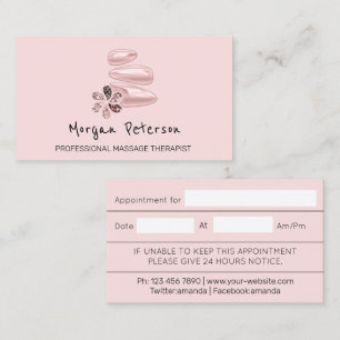 Tarjeta De Citas Masaje Spa Wellness Belleza Personalizado Rosa Log
