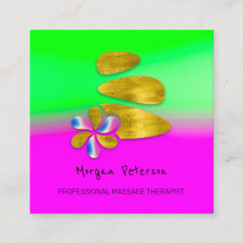 Tarjeta De Citas Masaje Spa Wellness Flor Logotipo de oro rosa