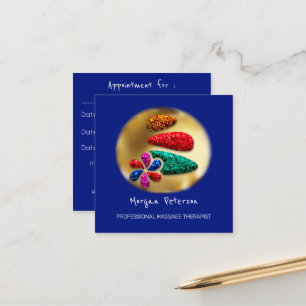 Tarjeta De Citas Masaje Spa Wellness Flor Logotipo Gold Marina de P