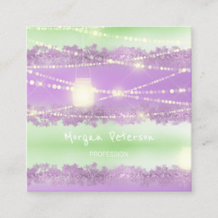 Tarjeta De Citas Masaje Spa Wellness Luces Purple Gold Belleza