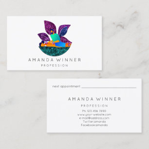Tarjeta De Citas Masaje Spa Wellness Personalizado Logotipo Lotus