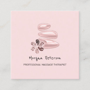 Tarjeta De Citas Masaje Spa Wellness Pink Logo Square