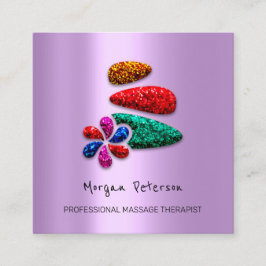 Tarjeta De Citas Masaje Spa Wellness Rosa Flor Logo Lavender