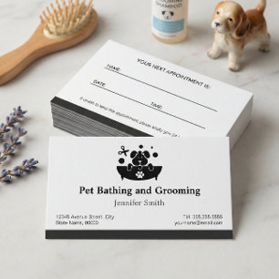 Tarjeta De Citas Mascota Baño y Crecimiento - Nombramiento