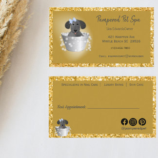 Tarjeta De Citas Mascota Grooming Dog Purpurina
