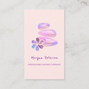 Tarjeta De Citas Massachusetts Spa Wellness Holograph Stone Logo Ve