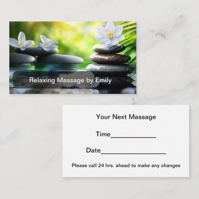 Tarjeta De Citas Massage Therapist Appointment Cards (Anverso / Reverso)