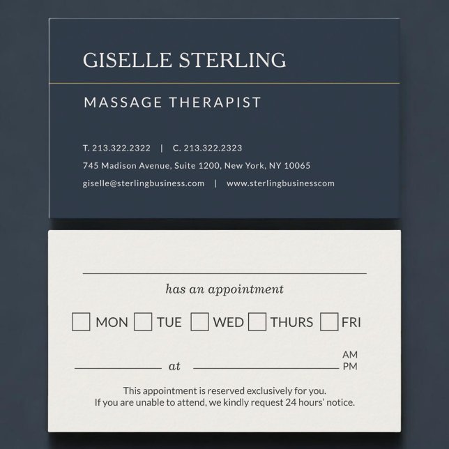 Tarjeta De Citas Massage Therapist Office Appointment Reminder (Subido por el creador)