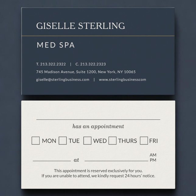 Tarjeta De Citas Med Spa Office Appointment Reminder (Subido por el creador)