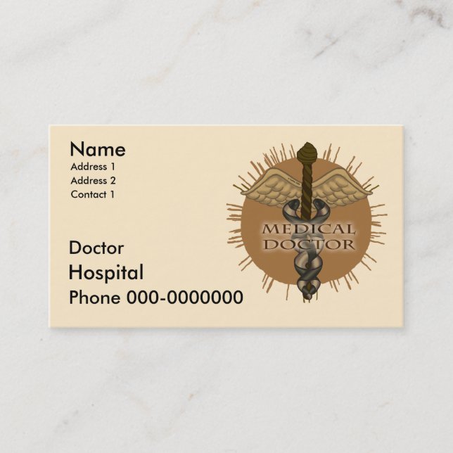 Tarjeta De Citas Médica Caduceus (Anverso)