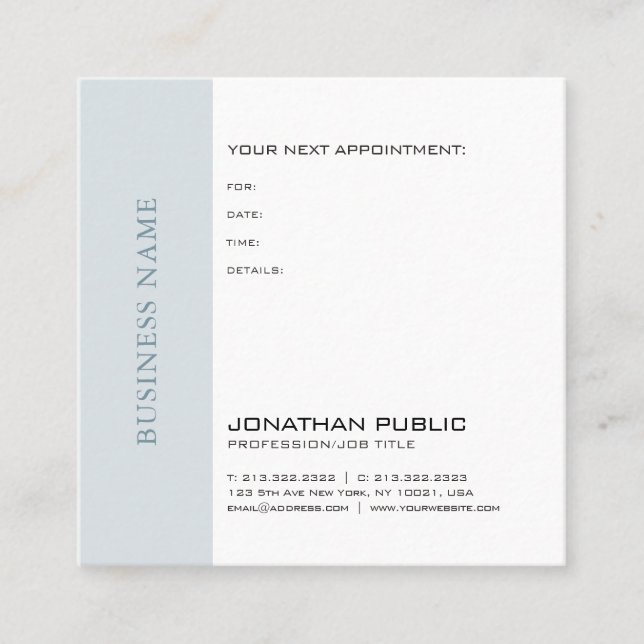 Tarjeta De Citas Médica Dentist Therapist Moda Recordatorio de nomb (Anverso)