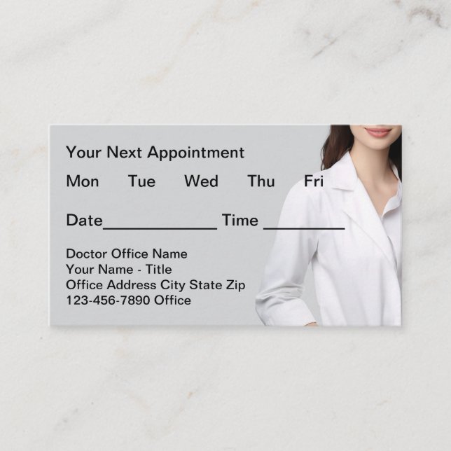 Tarjeta De Citas Medical Office Simple Appointment Cards  (Anverso)