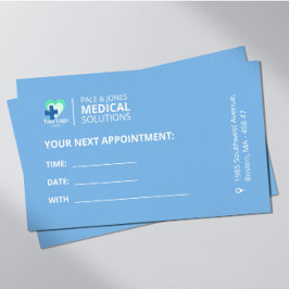 Tarjeta De Citas Medicina moderna simple azul claro