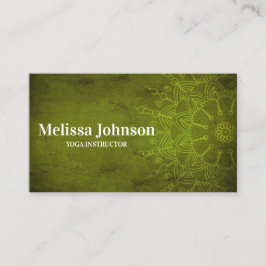 Tarjeta De Citas Medición de Yoga de Mandala Verde Oscura