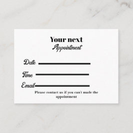 Tarjeta De Citas Médico elegante y blanco sencillo