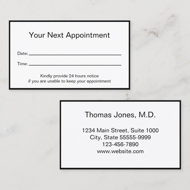 Tarjeta De Citas Médico profesional Office Su Próximo (Anverso / Reverso)